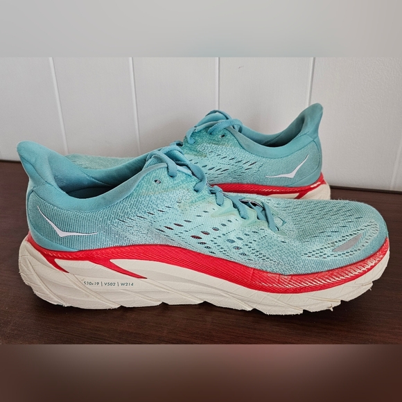 HOKA Clifton 8 Women's Aqua Blue Athletic Shoes, Sneakers - Picture 6 of 9